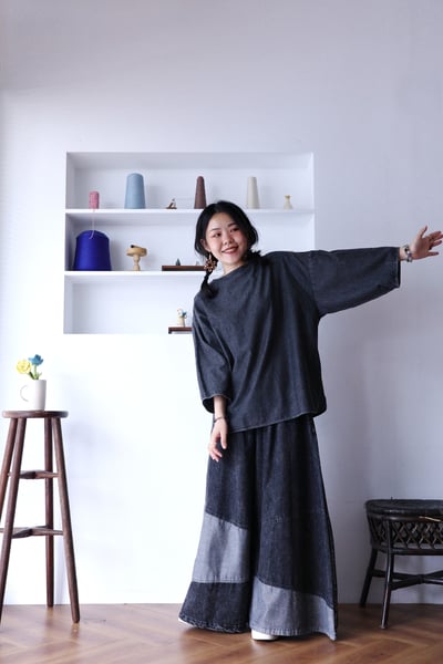 𓏭洗色丹寧七分袖簡約上衣3