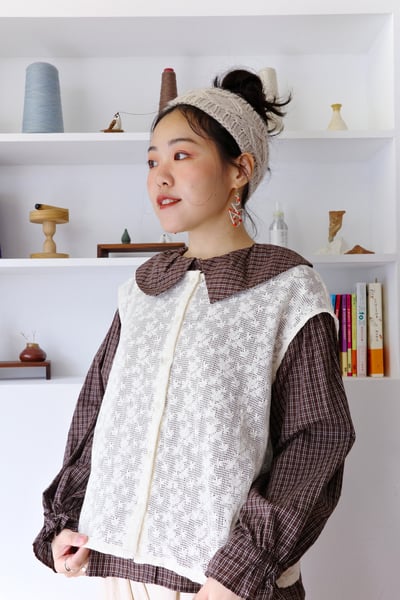 𓏭樹葉織紋下擺壓折針織背心14