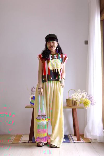 𓏭義大利麵復古塗鴉法式袖T-shirt3