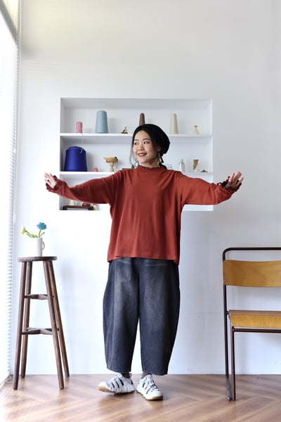 𓏭立體版型刷色雙扣丹寧褲7