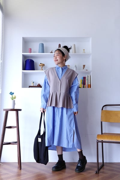 壓摺下擺蕾絲拼接西裝背心13