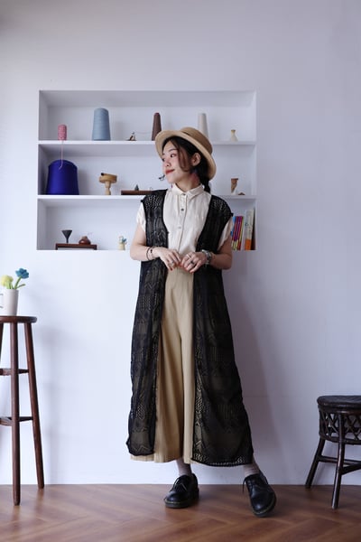 菱格鏤空洞洞長背心3