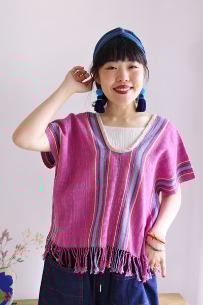 𓏭手織布流蘇Ｕ領四方衣5