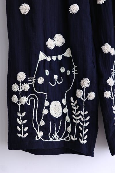 𓏭貓咪樂園手工刺繡長褲8