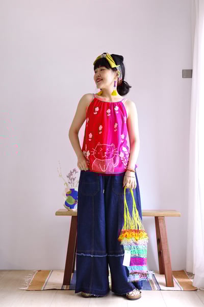 彩色魚網編織提袋8