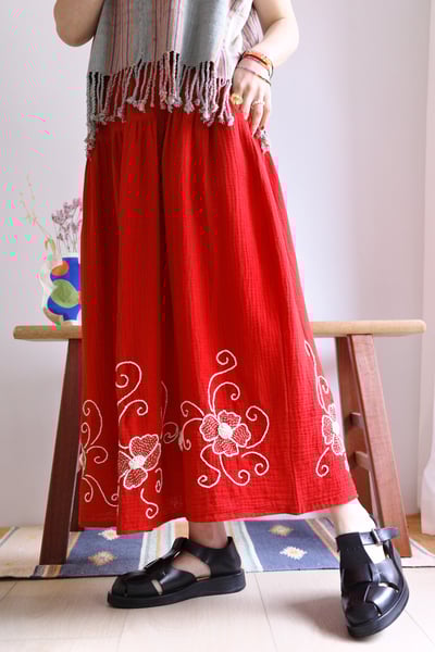 𓏭手工刺繡二重紗半身裙8