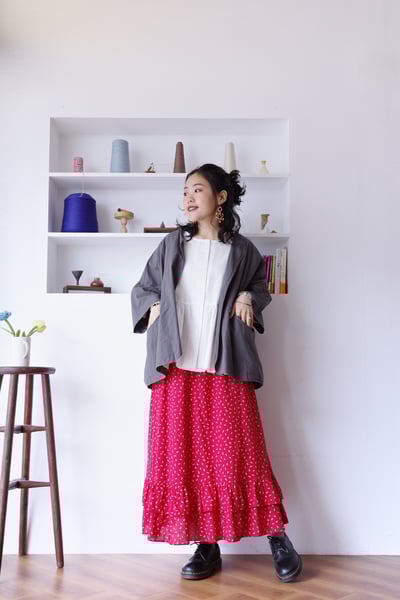 大口袋純色開襟罩衫10