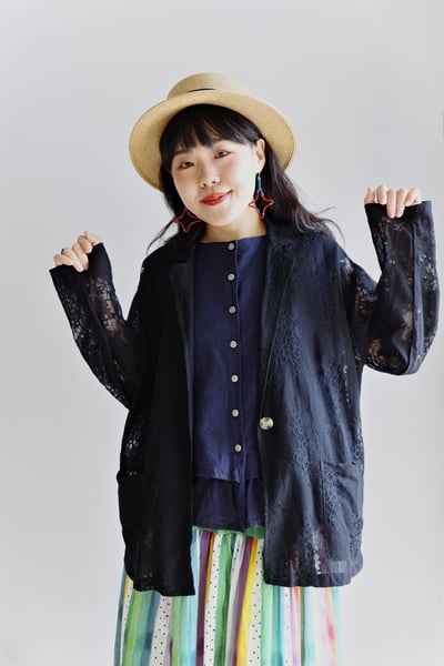 𓏭大人感蕾絲西裝外套9
