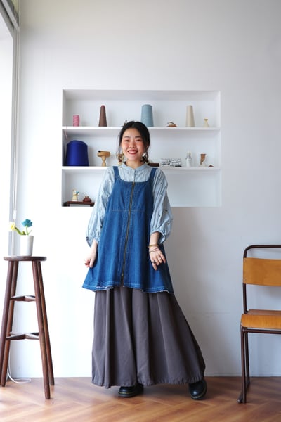 𓏭小花柄刺繡直紋泡泡格襯衫18