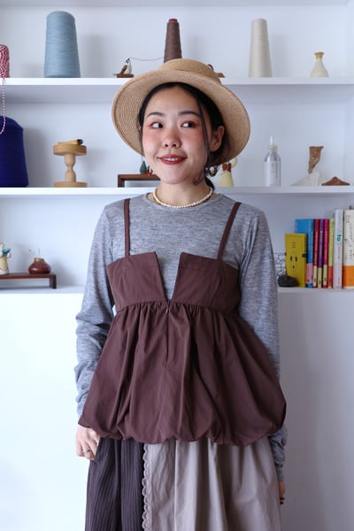 𓏭羅紋上衣Ｘ 吊帶氣球泡泡 兩件式上衣9