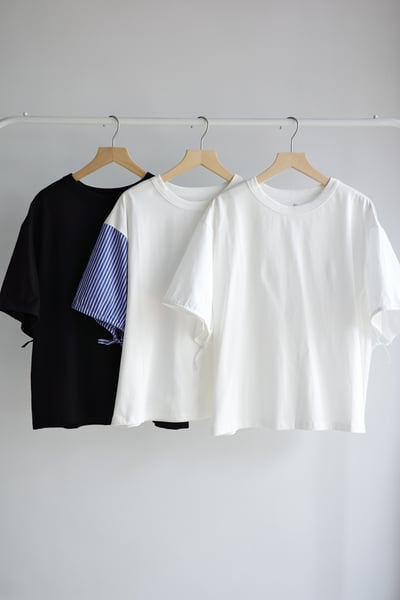𓏭拼接袖口繫帶小鵝刺繡2way上衣1