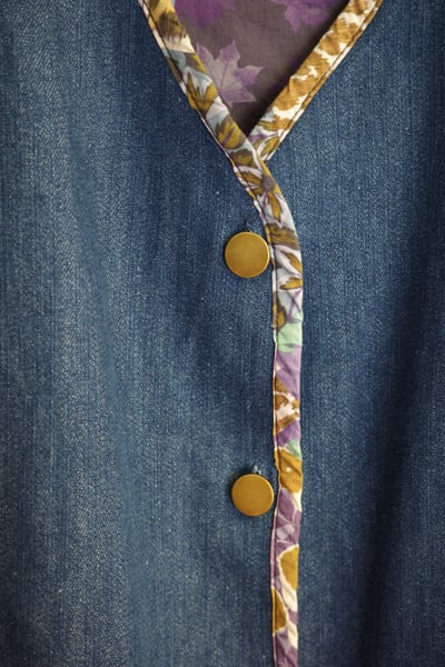 𓏭單寧花布拼接背心13