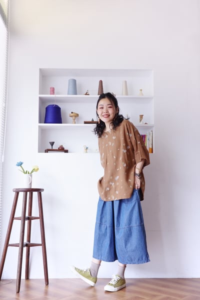 木漏日小織點刺繡鬆身上衣13