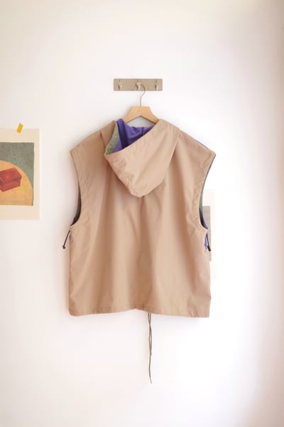 𓏭圖騰織帶色塊拼接連帽風衣背心19