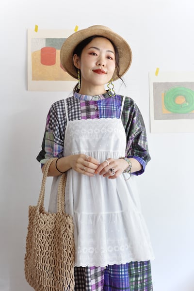 波浪花邊刺繡系肩可調背心5