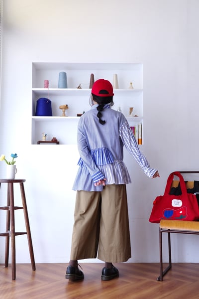 𓏭份量感和葉層次拼接襯衫12