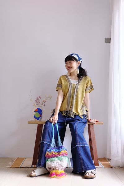 彩色魚網編織提袋7