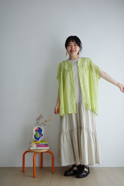 𓏭花柄刺繡空氣感輕透襯衫6
