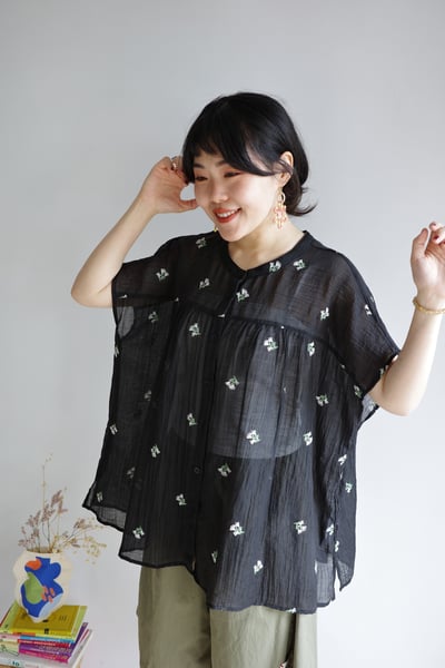 𓏭花柄刺繡空氣感輕透襯衫17