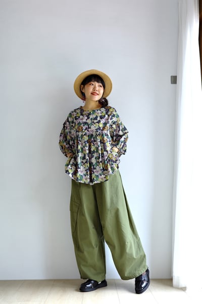 𓏭立體抓折側口袋工作繭形褲10