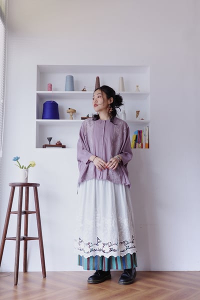 兔子企鵝精緻蕾絲刺繡罩衫上衣17