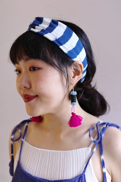 刺繡串珠流蘇耳環17