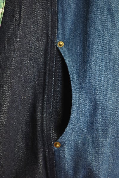 𓏭單寧花布拼接背心14