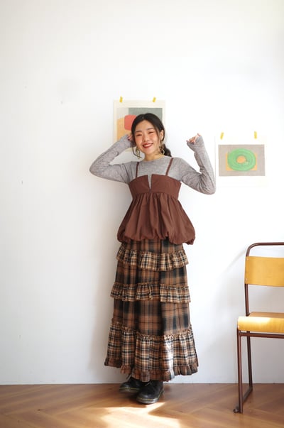 𓏭羅紋上衣Ｘ 吊帶氣球泡泡 兩件式上衣3