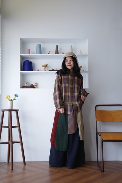 𓏭混色方格二重紗襯衫3