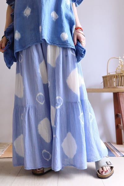 𓏭波點手染層次拼接寬褲6