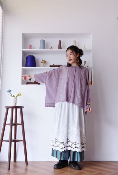 兔子企鵝精緻蕾絲刺繡罩衫上衣11