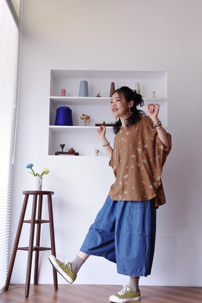 木漏日小織點刺繡鬆身上衣17