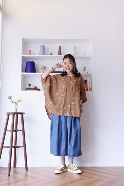 木漏日小織點刺繡鬆身上衣8