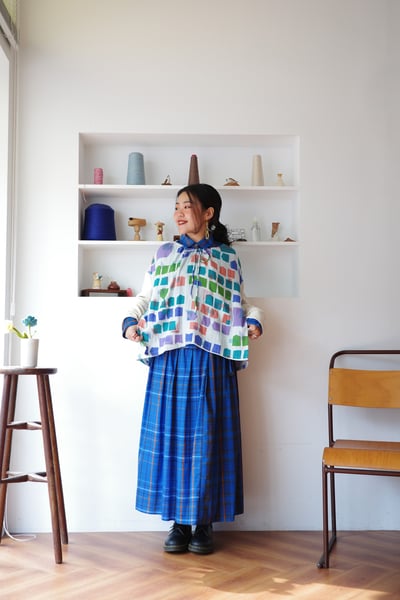 𓏭幾何色塊拼接設計上衣3