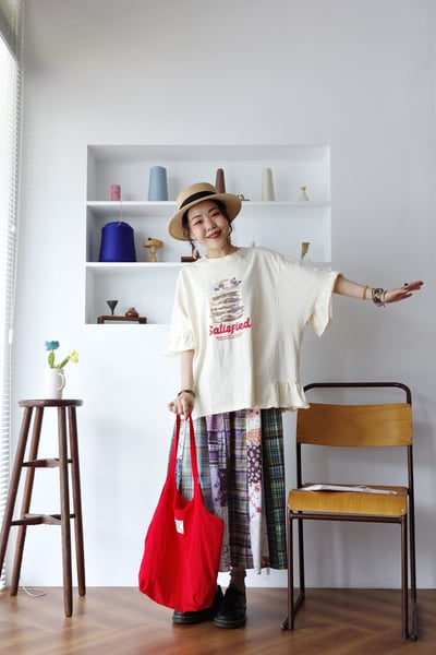 花花格紋拼布半身裙 16