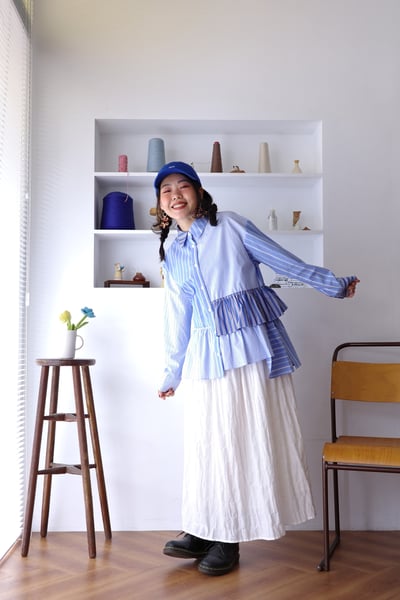 𓏭份量感和葉層次拼接襯衫9