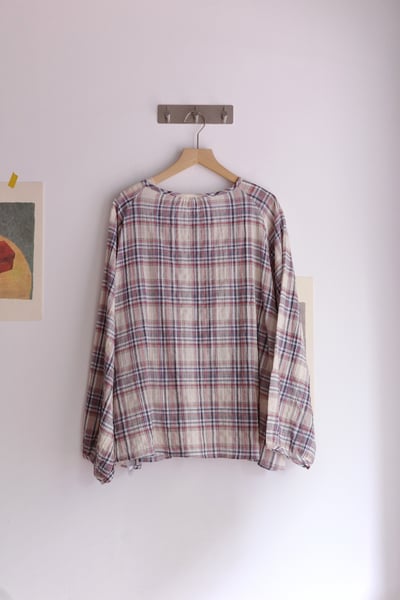 𓏭無領格紋插肩袖襯衫外套 10