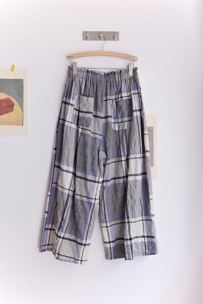 𓏭口袋虛線小麵包刺繡舒服格紋褲24