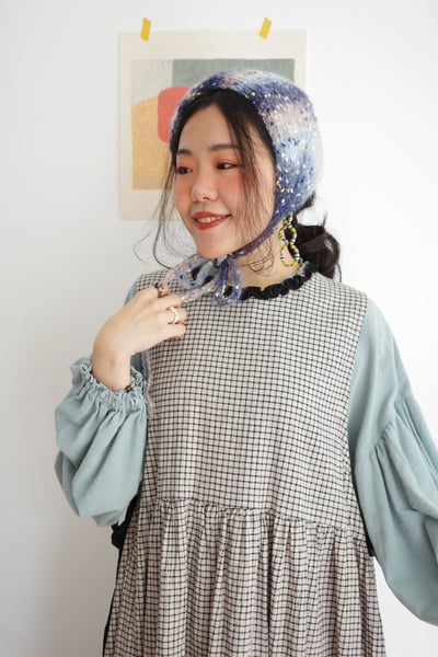 𓏭木耳領邊圍裙式繫帶洋裝13