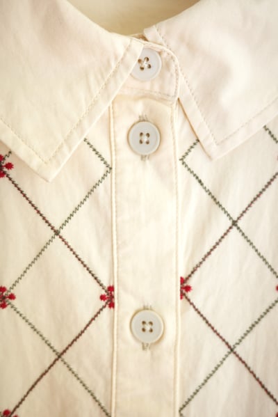 𓏭菱格花花刺繡布勞森襯衫外套15