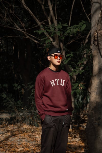 NTU 幾何款大學Ｔ－酒紅Ｓ號1