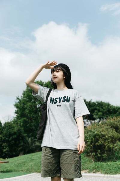 NSYSU 海浪款短Ｔ－淺灰色2