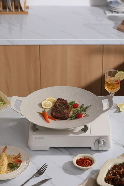 岩板麥飯石月圓烤盤10