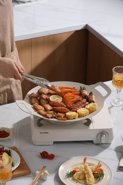 岩板麥飯石月圓烤盤1