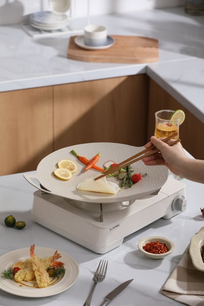 岩板麥飯石月圓烤盤11