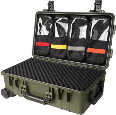 Vidafun V22 防水氣密抗撞提把滑輪箱 軍綠色18