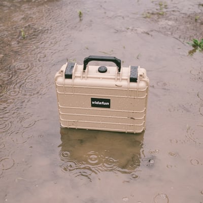 Vidafun V12 防水氣密抗撞提把收納工具箱 沙黑色1