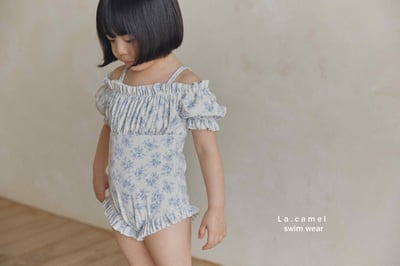 荷葉邊泡泡袖泳衣/泳帽3