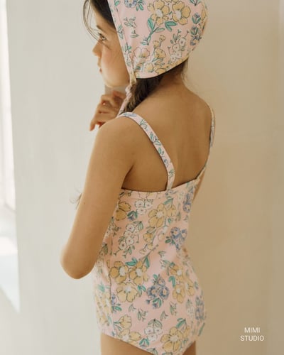 90-125ꕤˊˊ晨曦花園連衣泳裝(含帽)1