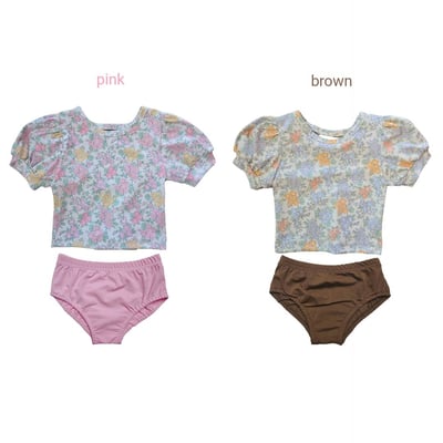 90-125ꕤˊˊ奶油碎花日常泳裝7